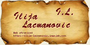 Ilija Lacmanović vizit kartica